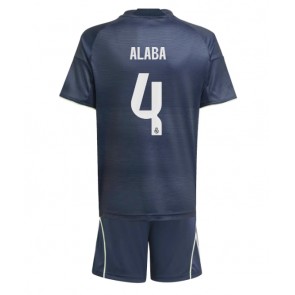Real Madrid David Alaba #4 Segunda Equipación Niños 2025-26 Manga Corta (+ Pantalones cortos)